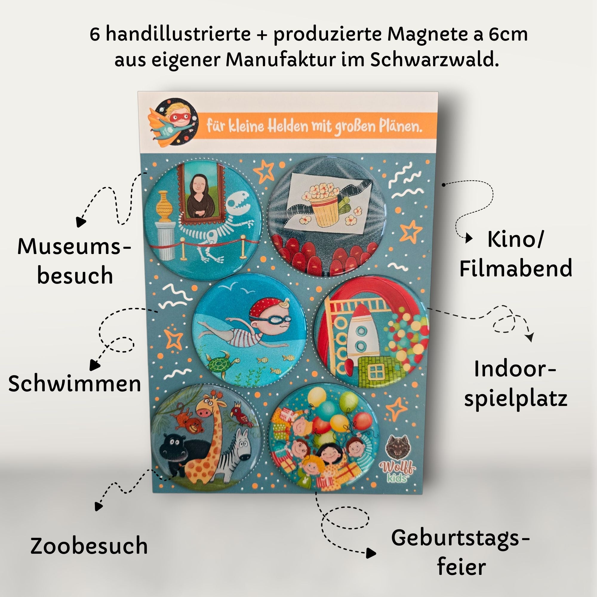 Freizeitaktivitäten-Set 5 Magnete + 1 🎁gratis